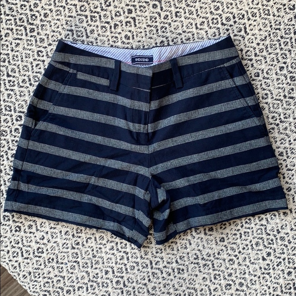 Lands’ end nautical navy and white shorts (4)